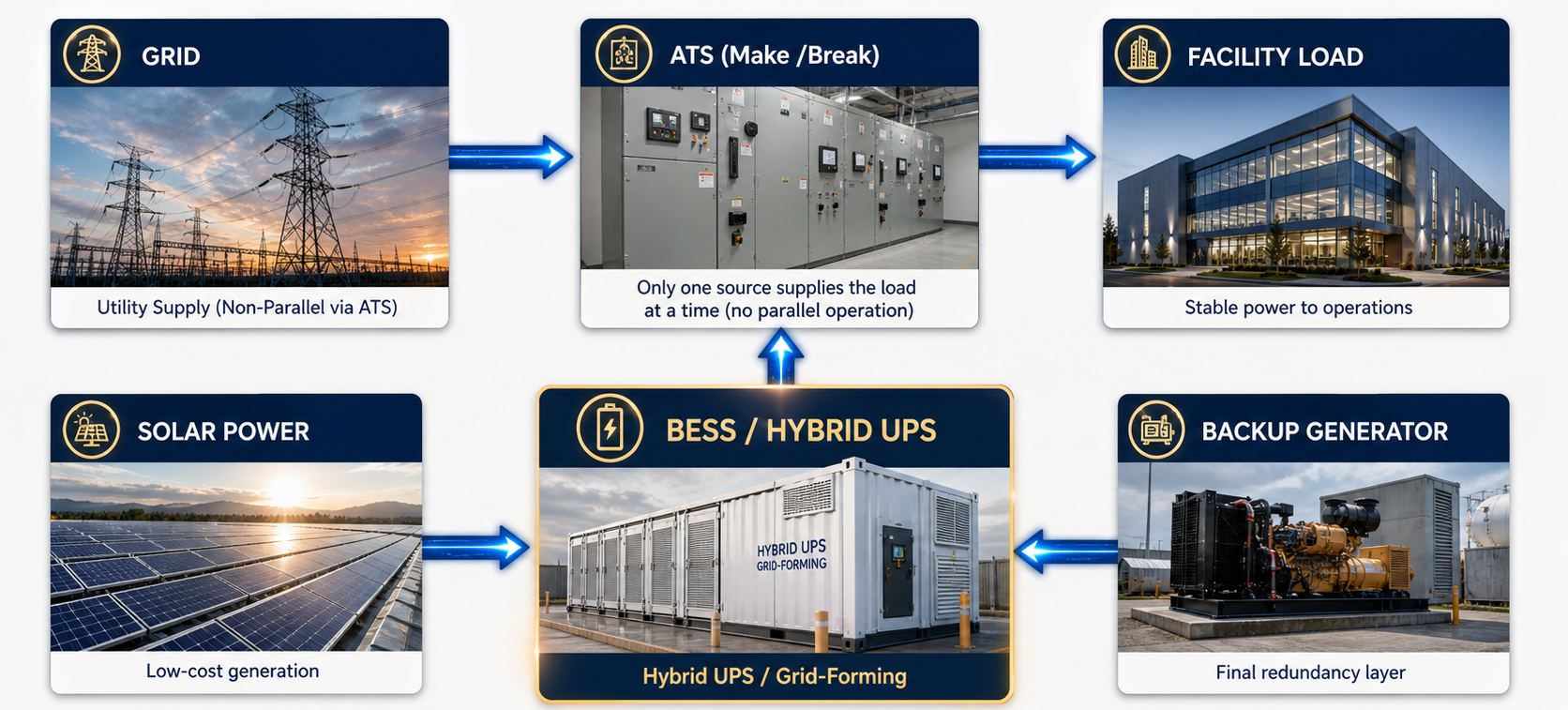 Hybrid UPS System Diagram